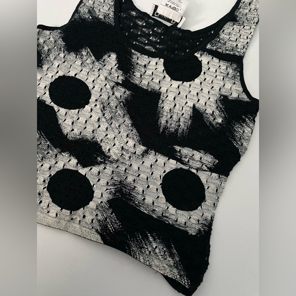 Christian Dior Boutique Galliano Era Crop Knit Painted Perforated Tank Art 10 - Picture 6 of 10